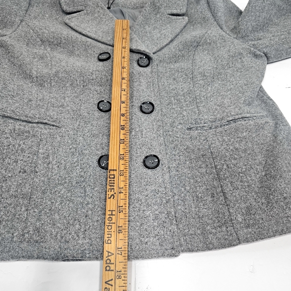 Allegra K Women's Gray Double-Breasted Coat Jacket Suit - Picture 5 of 16